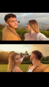 Avori Henderson Instagram - Rain on one side, a rainbow on the other 😉 S/O to @brookemonk, saw her on a trail today in Hawaii and got this idea from her page! 😍 #oahu #beautiful #heaven #loving #nature #hawaii #couplegoals #cutecouple