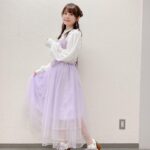 Ayana Taketatsu Instagram - 本日のお衣装。二乃の紫💜 （最後の写真はくしゃみが出そうで出なかった時のわたし…☺︎） 夏だねぇ、暑いね🌻 今年の夏は５つ子ちゃんと元気に過ごしてね🍉