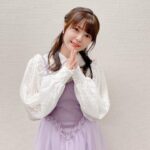 Ayana Taketatsu Instagram - 本日のお衣装。二乃の紫💜 （最後の写真はくしゃみが出そうで出なかった時のわたし…☺︎） 夏だねぇ、暑いね🌻 今年の夏は５つ子ちゃんと元気に過ごしてね🍉