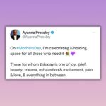 Ayanna Pressley Instagram - On #MothersDay, I’m celebrating & holding space for all those who need it 💐💜 Those for whom this day is one of joy, grief, beauty, trauma, exhaustion and excitement, pain and love, and everything in between. I’m thinking of those holding their children close, feeling celebrated & appreciated for all they do. I’m thinking of those struggling with infertility or pregnancy loss. Those who have lost a child or a mother, & our elders who are raising their grand-babies as their own. I’m thinking of those for whom reproductive freedom & abortion care have been a crucial part of their journey. Of those who have struggled amid the maternal health crisis. Of those balancing motherhood with all other responsibilities & identities. Each of these lived experiences is why we’re still fighting to pass legislation like my: —Support Through Loss Act —Resolution to Honor Survivors of Homicide Victims —Grandfamilies Act —Healthy MOMMIES Act —Women’s Health Protection Act —PAID Leave Act Mothers belong at every policy making table. You deserve to feel represented & understood. However you are experiencing today, however you experience motherhood, you are not alone. On #MothersDay & always, you are seen & you are loved.
