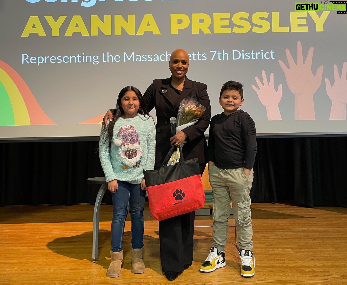 Ayanna Pressley Instagram - It was a joy to mark Black History Month with @cps_chelsea 3rd and 4th graders at the Berkowitz School today. TY teams Boston Celtics and Chicago Bulls for a magnificent Q&A! And shout-out to all the educators and school staff who made this meaningful time in community possible.