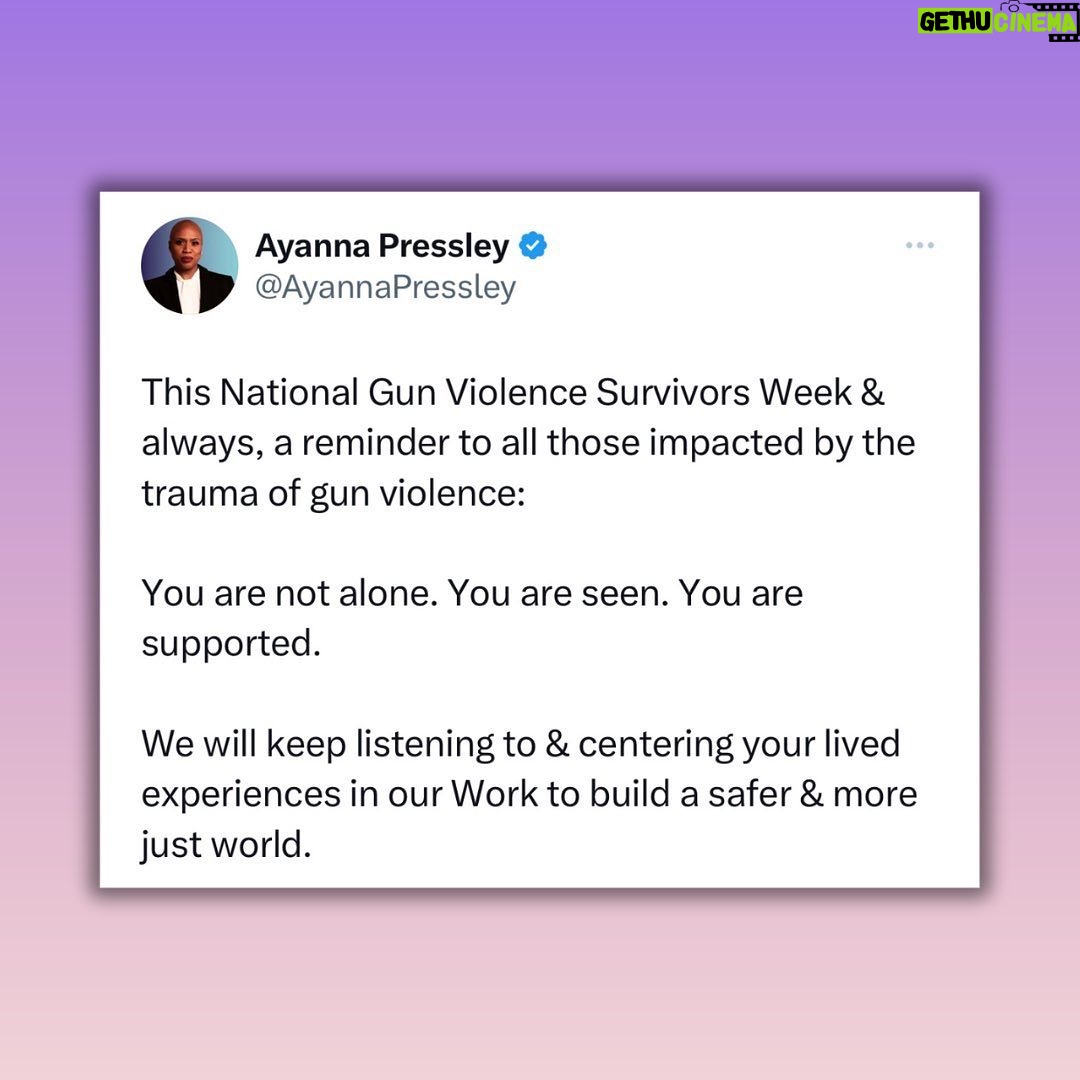 Ayanna Pressley Instagram - 👆 #NationalGunViolenceSurvivorsWeek