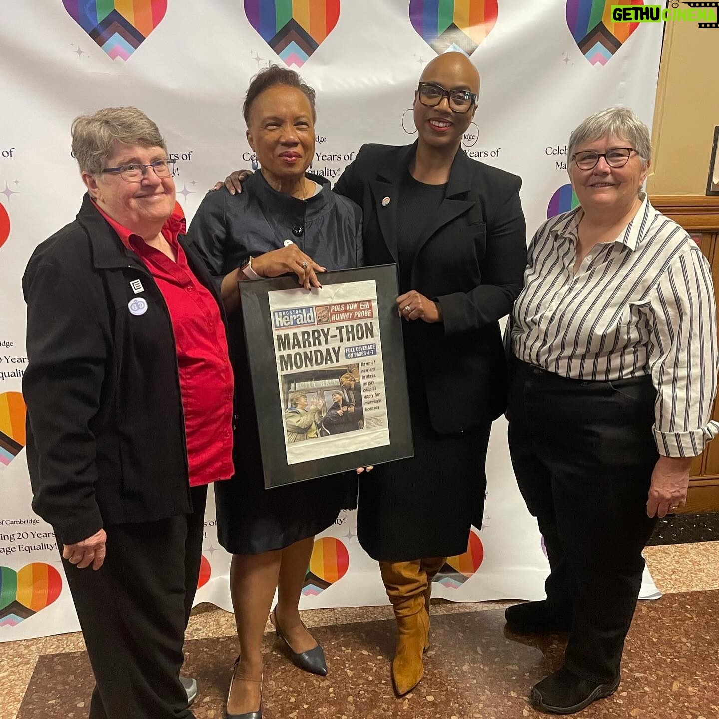 Ayanna Pressley Instagram - Love is something that no one can grant, and no one can take away. But marriage equality isn’t only about love, it’s also about justice. Thrilled to join @cambridgelgbtq, Mayor Simmons, Susan Shepherd, and Marcia Hams to celebrate 20 years of #marriageequality in MA.