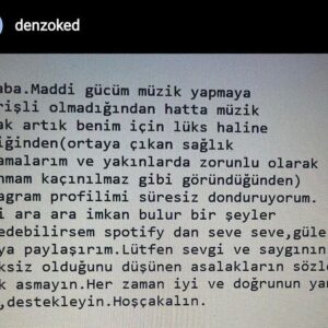 Aylin Aslım Instagram - Bunu okuduğum günden beri düşünüyorum, üzülüyorum ve öfkeleniyorum. Ultra yetenekli, müthiş üretken, sistemin dayattığı rolleri reddetmiş bir müzisyenin notu bu. Ülkenin yakın geçmişteki en delifişek rock gruplarından #Kurban ın kurucusu, belkemiği, şarkı yazarı ve frontmani Deniz Yılmaz’ın bu mecradaki hesabını kapatmadan önceki son notu. Müziğin endüstrileşebildiği gelişmiş ülkelerde Deniz Yılmaz ve Kurban gibi müzisyen ve gruplar el üstünde tutulur, “müziğe yön veren nadide değerler” olarak yıllarca albümleri finanse edilirken bu ülkenin güdük müzik “piyasası” ya da pazarı diyelim, hep ve sadece en hızlı ve en çok satana, en çok sesi çıkana varlığını sürdürme izni verdi. Varoluş biçimini şirketlere, radyo ve tv’lere beğendiremeyen müzisyenler yıllarca üretmeye, ayakta kalmaya çalışırken normalde belki 8 ayrı kişinin yaptığı kayıt/mix teknisyenliği/ pr/kariyer yönetimi/ görsel tasarım/sanat yönetmenliği/ tur menejerliği/ booking/ sosyal medya yönetimi gibi işleri de yüklenerek imkânsızı başarmaya çalıştılar. Fiziksel ve ruhsal sağlıklarını korumaya çalıştılar. Bir yandan devam etmesi, geçindirilmesi gereken günlük hayatın da ağırlığıyla nice değerli müzisyen böyle böyle hak ettikleri yerin çok uzağına itildiler, itilmekteler. 
Aynı zamanda müziğe başladığımız, aynı stüdyolarda prova yapıp, şimdi var olmayan aynı müthiş mekânlarda sahneye çıktığımız, birlikte şarkılar kaydettiğimiz Deniz Yılmaz ve Kurban’ı yol arkadaşım sayarım. Ne şarkılarının ne de emeklerinin hakkı bu değildi.
Kimin umrunda bilmiyorum ama benim umrumda. Peki bu neyi değiştirir? Hiçbir şeyi. #denizyılmaz #Kurban