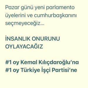 Aylin Aslım Instagram - Üzerimize düşeni yapalım. 
Oyumuzu kullanalım.
1 oy Sayın Kemal Kılıçdaroğlu’na
1 oy Türkiye İşçi Partisi’ne 
@kilicdaroglu 
@tipgenelmerkez