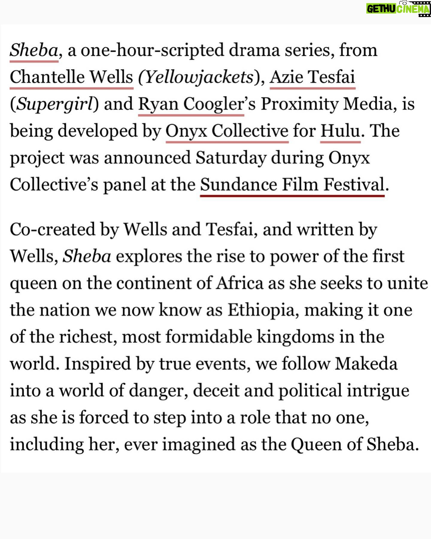 Azie Tesfai Instagram - I love my culture SO much!!π Creating this show with Chantelle was the most creatively fulfilling experience. And partnering with Ryan Coogler and the whole team at Proximity (Kalia Booker, Sev, Monica, Zinzi) is truly a DREAM partnership. QUEEN OF SHEBA is comingπ₯πͺπΉπͺπΉπͺπΉπͺπΉπͺπΉπͺπΉ