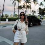 Bárbara Corby Instagram - Just love sunsets and palm trees 🌴 @almande.label #miamibeach #almandesummer