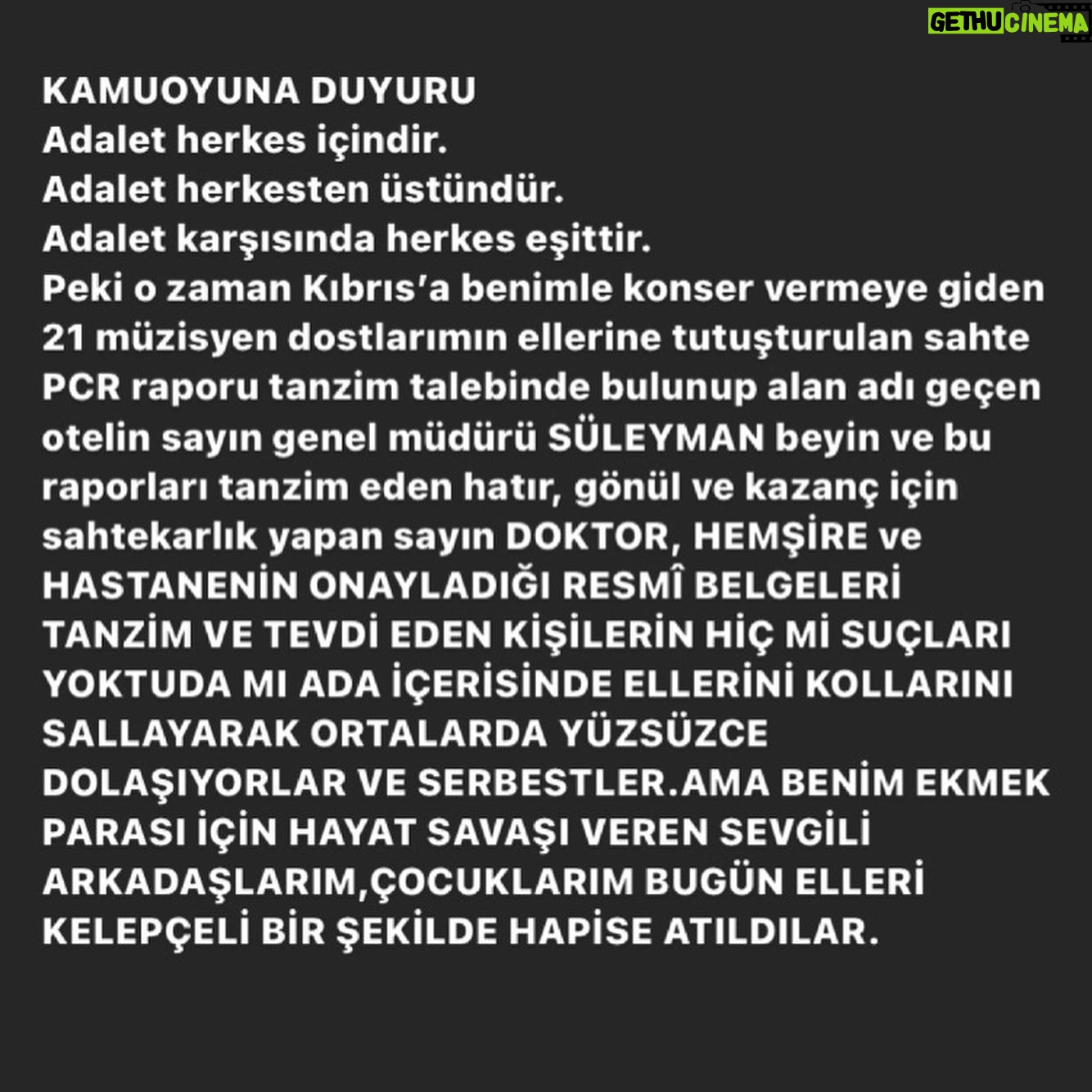 Bülent Ersoy - 18.6K Likes - Kamuoyuna duyuru.. Yana kaydırarak okuyunuz.. @haluk_senturk @polatyagci @ersinrtatar @ersansaner @msg_online @mesam_kurumsal @muyorbirofficial #müzisyenlerimiziçinadalet