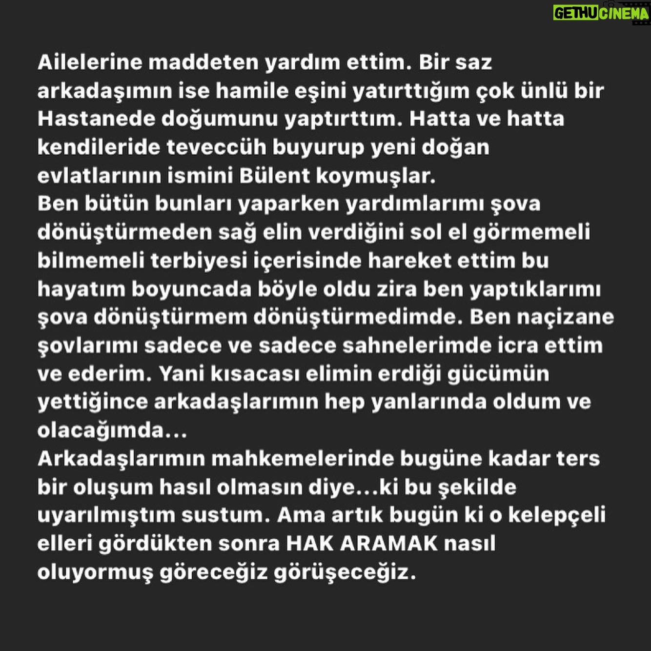 Bülent Ersoy - 18.6K Likes - Kamuoyuna duyuru.. Yana kaydırarak okuyunuz.. @haluk_senturk @polatyagci @ersinrtatar @ersansaner @msg_online @mesam_kurumsal @muyorbirofficial #müzisyenlerimiziçinadalet