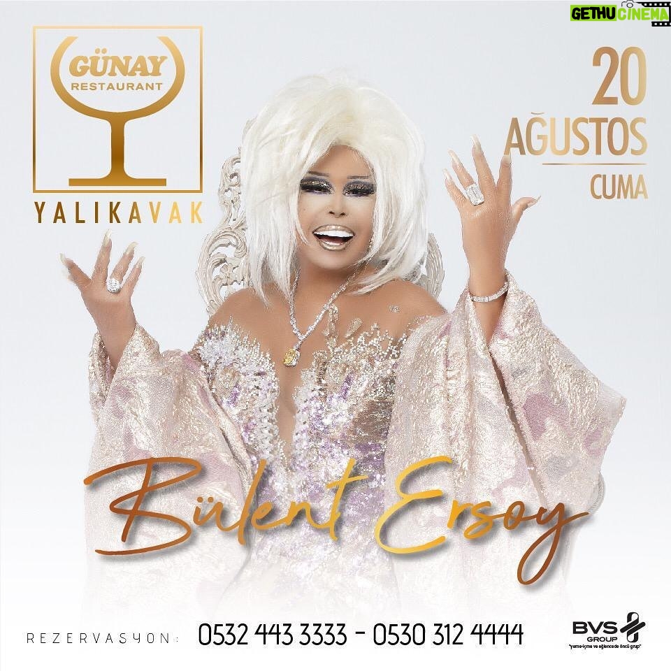 Bülent Ersoy Instagram - Siz kıymetli musıkîseverlerle 20 Ağustos Cuma @gunayrestaurantbodrum Yalıkavak’ta buluşmak üzere efendim.🌟🌟🌟🌟🌟🎶 @haluk_senturk @merve.zeynep.sezgi @arzu_acay