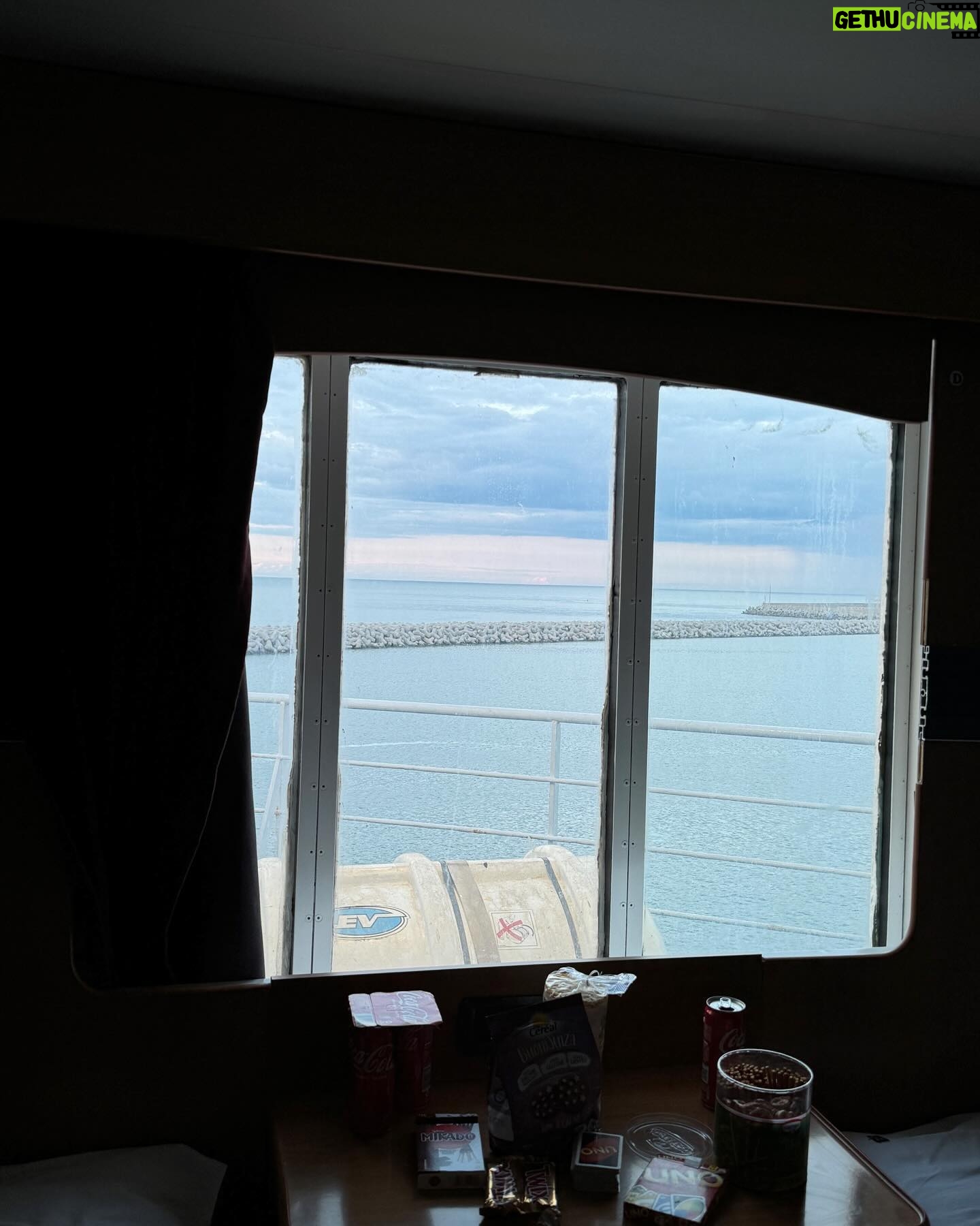 Bab Buelens Instagram - first time i slept on a ferry ⛴️ (i do get seasick sometimes & i’m not a big fan of big boats so felt a bit tense at first but ended up loooooving it (probably also thx to motion sickness pills) and had such a great night of sleep together in our tiny cabin 🐕🦺👫 if you don’t expect a cruise when taking the ferry: 10/10 would recommend)