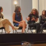Bailey Bass Instagram - Had the honor of sitting on a panel after the @suffsmusical show with these lovely ladies. Lead by @theconversationalist @sophieberen , we talked about the importance of voting and why our voices matter🌟 Check out @internshipgirl and @cheyenne.l.hunt instas. Their stories and fight are inspiring🌸 I know politics can be a scary, intimidating, and frustrating topic but, with education comes power and it’s so vital that we harness it for our good #allamericanbitch p.s. shout out to the female grip on the set of IWTV S1 that gifted me this shirt. So many crew jobs on set are dominated by men, so seeing you on set was always empowering.
