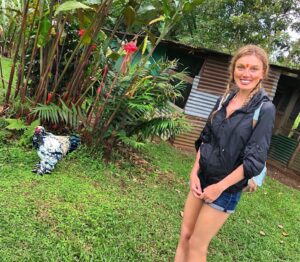 Bar Paly Instagram - #SocialDistancing with an #EssentialWorker 🐓!!! ( get it? Cause there’s #EggShortage everywhere. . . . 🐓=🥚=🍳 ) #CoronaHumor #iMissMyEggs #RespectTheChicken PS: no clue why I have #WarPaint on my face & how it got there... 🤷‍♀️😜