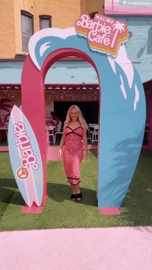 Barbara Alyn Woods Instagram - In my 20’s I was employed by #mattel as a life sized Barbie Doll. Probably my favorite gig to date. @barbie has always been my hero, and I’m so excited to celebrate the craze. BARBIE is EVERY woman and she deserves the attention.💗@barbiecafeofficial