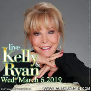Barbara Eden Instagram - Here I come! Yippeee! See you on Wednesday!! XO -B #livewithkellyandryan #kellyripa #ryanseacrest #fun #loveletters