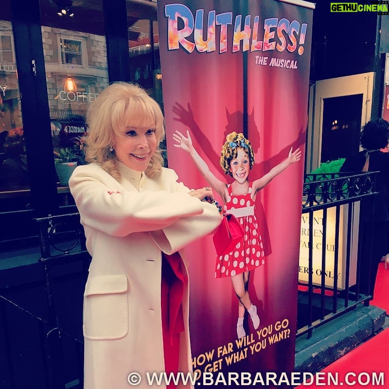 Barbara Eden - 4K Likes - I had a wonderful time at Ruthless The Musical in London! Great show! XO -B