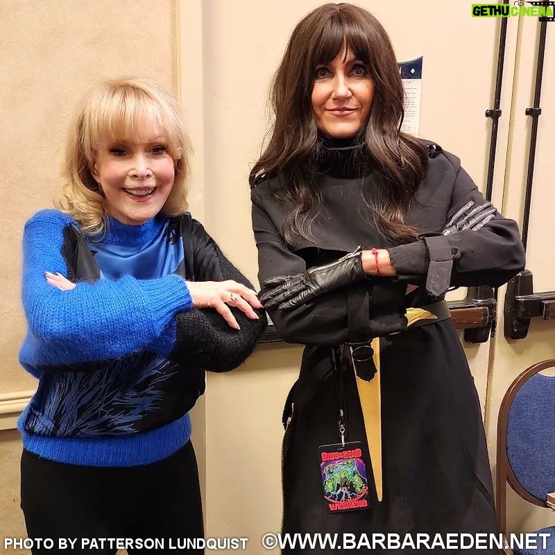 Barbara Eden - 4K Likes - I didn't even know this was a costume until she turned around! She's dressed as Madison and her parasitic twin Gabriel from the horror film "Malignant." I couldn't help but think, goodness, and Jeannie thought SHE had a rough time with HER twin sister Jeannie! So many creative costumes this past weekend! -B #daysofthedeadatlanta #barbaraeden #malignantmovie #horror