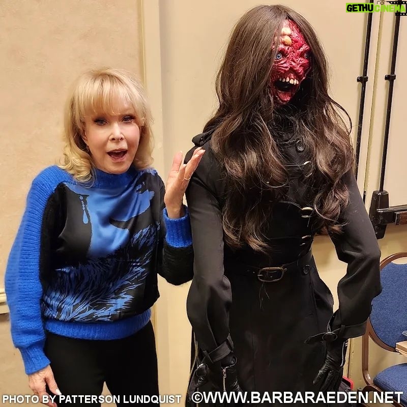 Barbara Eden - 4K Likes - I didn't even know this was a costume until she turned around! She's dressed as Madison and her parasitic twin Gabriel from the horror film "Malignant." I couldn't help but think, goodness, and Jeannie thought SHE had a rough time with HER twin sister Jeannie! So many creative costumes this past weekend! -B #daysofthedeadatlanta #barbaraeden #malignantmovie #horror
