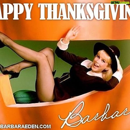 Barbara Eden - 4.7K Likes - Happy Thanksgiving Day! I am thankful for so many things. You, my fans who give me joy! My health! For the love of my husband and my family and friends. With so much negativity in the world we must not let it over-shadow the good that exists. We should never ever forget the blessings we have and be thankful everyday for even the smallest sparkle of joy and happiness. My love and thanks for all the kindness and support. -Barbara #happthanksgiving #thanks #appreciation #love #family #friends