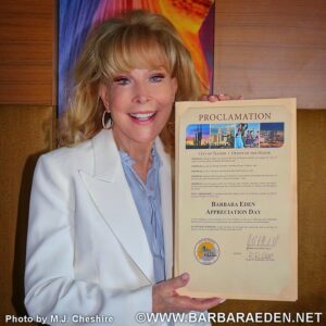 Barbara Eden Instagram - I was recently invited back to Tucson Arizona (where I was born) and was delighted by the City and Mayor Rothschild for their kindness and generosity as they announced Oct. 15, 2019 "Barbara Eden Appreciation Day." -B
