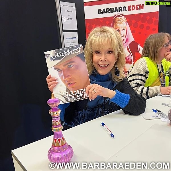 Barbara Eden - 6.4K Likes - Having a great day today in Dortmund, Germany! So many smiling faces! So happy to meet everyone! Look what was brought to my table! -B
