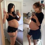 Barbara Lune Instagram – Et vous, vous êtes à cb les filles?! 

Quand tu vis la grossesse en même temps que ta pote! Tellement génial 😍 @barbaralune_officiel 

« Barbarusse il est comment ton ventre en ce moment ?! »
Petite photo au réveil 😭☺️😍
Ah c’est sûr on est pas au max en mode bombasse lol 😂 mais on s’en fouuuuuuuu 😂😍❤️🙏🏼

Ce qui est oufff et on peut bien le voir sur notre photo c’est que chaque personne vit la grossesse différemment, la forme du ventre déjà et ensuite tout les aléas 😍
Merci à toutes de nous partager vos histoires c’est super de pouvoir discuter et partager on se sent moins seule à certains moments ❤️🙏🏼

SHANNA : 26 SA 
– dos bloqué 😣
– je commence à sentir bébé bouger de plus en plus 😍
–   12 kg en tout 😂🍦
– douleurs bas du ventre 😒

BARBARA : 32 SA 

– Poils et cheveux qui poussent plus depuis 1 mois🤔
–  8kg quand je mange un gâteau 😂
–   13 kg en tout 😭🍔
– ventre plus petit qu’à la 1er grossesse 🤰🏻

On attend des garçons et vous ?! 

Bisous à tous