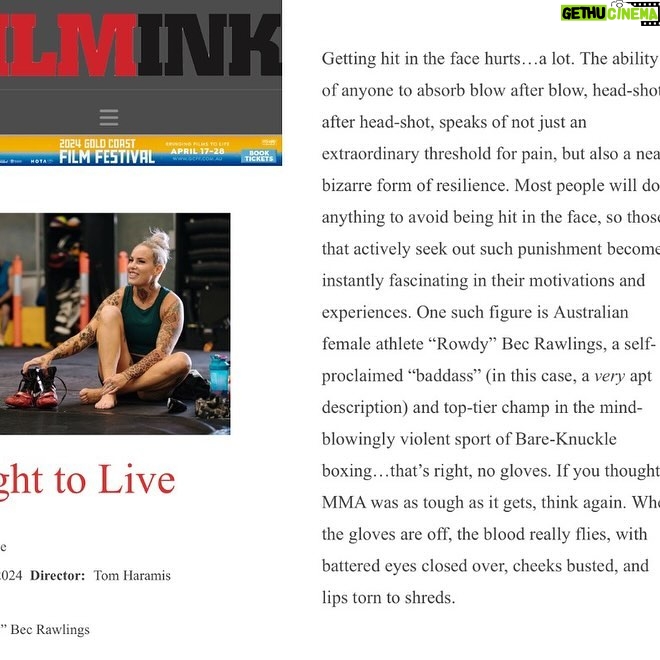 Bec Rawlings Instagram - πDive into this fantastic article by FilmInk about Fight To Live! Donβt forget to secure your tickets for the Melbourne Premiere. Article and ticket link below! π₯β¨ Article: https://www.filmink.com.au/reviews/fight-to-live/ π Setting Sun International Film Festival (VIC) π
Date: May 10th π©π½βπ»Β @oliviasromano #fighttolive #filmink #article #melbournepremiere #tickets #filmcommunity #mustread #excitement