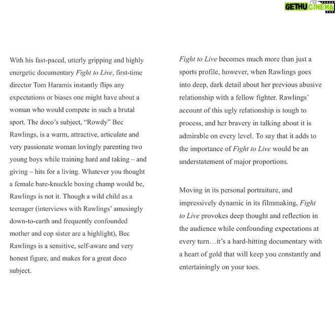 Bec Rawlings Instagram - πDive into this fantastic article by FilmInk about Fight To Live! Donβt forget to secure your tickets for the Melbourne Premiere. Article and ticket link below! π₯β¨ Article: https://www.filmink.com.au/reviews/fight-to-live/ π Setting Sun International Film Festival (VIC) π
Date: May 10th π©π½βπ»Β @oliviasromano #fighttolive #filmink #article #melbournepremiere #tickets #filmcommunity #mustread #excitement
