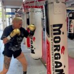 Bec Rawlings Instagram – Carbie Barbie is back in the gym 😎 waiting for @thenotoriousmma to lock in a fight for me 😉