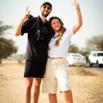 Becky James Instagram - I travelled to Africa to deliver Hardest Geezer a pint from his local pub. let’s be real, the man deserved a pint. huge thank you to russell and his team for allowing us to join such an mental mission, @the.goose.worthing pub for letting us literally steal a pint and james connor & charlie who went along with a very daft idea. 🤌🏼 peace, love, worthing pints X (don’t forget to donate what you can to russ - link in his bio @hardestgeezer)