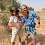 Becky James Instagram - I travelled to Africa to deliver Hardest Geezer a pint from his local pub. let’s be real, the man deserved a pint. huge thank you to russell and his team for allowing us to join such an mental mission, @the.goose.worthing pub for letting us literally steal a pint and james connor & charlie who went along with a very daft idea. 🤌🏼 peace, love, worthing pints X (don’t forget to donate what you can to russ - link in his bio @hardestgeezer)