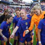 Becky Sauerbrunn Instagram - STL! My heart is so full! To celebrate this milestone with my family and my teammates meant so much. To do it with 22,294 of my closest friends 😉 in @stlCITYPARK took a special moment and made it incredible. Thank you to everyone who’s made this journey possible—much love ❤️