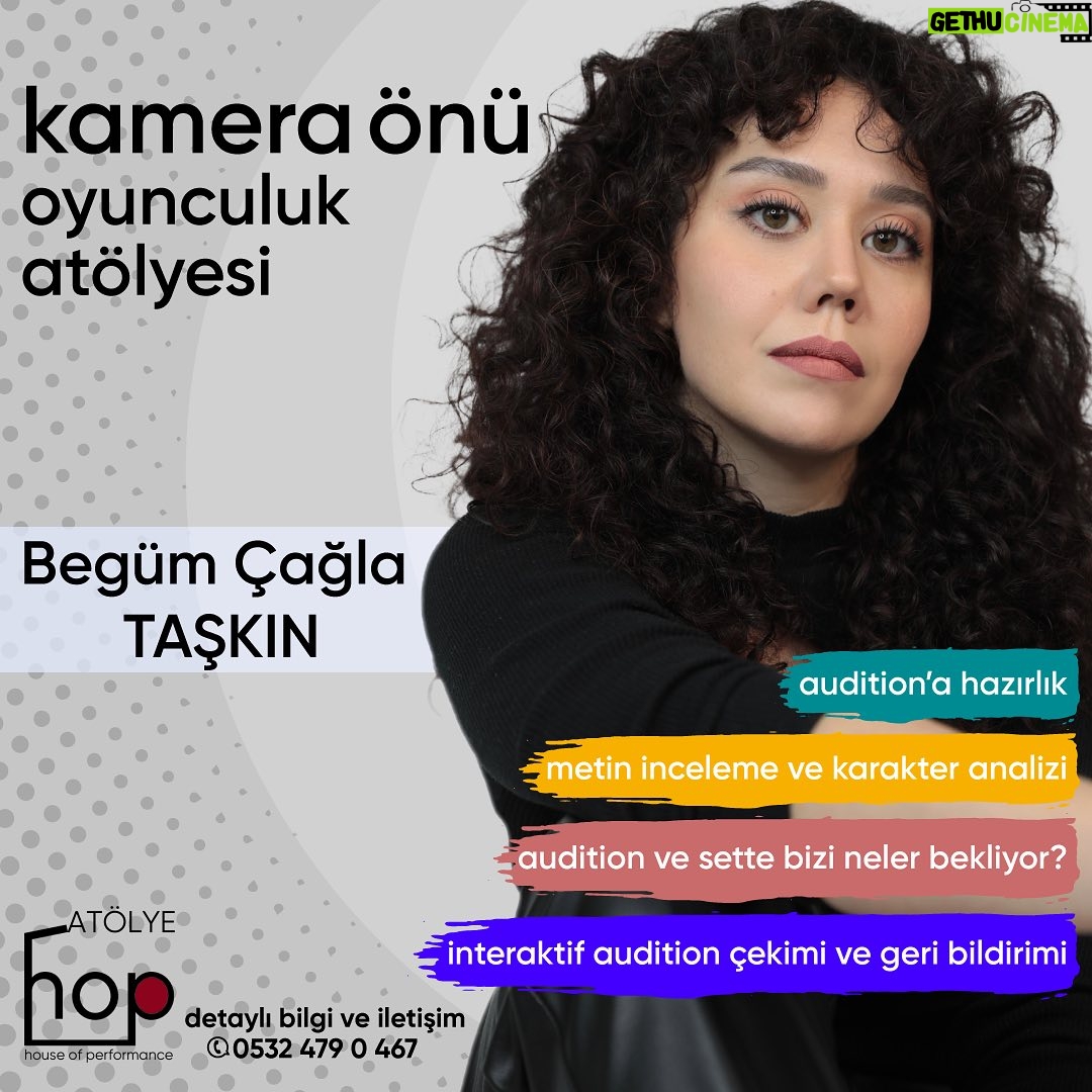 Begüm Çağla Taşkın Instagram - KAMERA ÖNÜ OYUNCULUK ATÖLYESİ 🎥 🎭 26 Haziran Çarşamba 19:00 / 23:00 Eğitmen: BEGÜM ÇAĞLA TAŞKIN @begumctaskin • Audition’a hazırlık • Metin inceleme ve karakter analizi • Audition ve Sette bizi neler bekliyor? • İnteraktif audition çekimi ve geri bildirimi •••• •• • ✨Her meslekten katılımcıya uygundur. ✨Kontenjan ile sınırlıdır. Detaylı bilgi ve kayıt için 0532 479 0 467 bu numaradan sadece worksHop ile ilgili arama ve whatsapp kullanımı mevcuttur. #hoptiyatro #hopbakirkoy #hopistanbul #tiyatrolar #hopbakırkoy #houseofperformance #hopsahne #tiyatro #tiyatrolar #sahne #oyunculuk #houseofperformancebakirköy #houseofperformanceofficial #atölye #workshop #hopatölye #kamera #kameraönü #oyunculuk #set #interaktif #begümçağlataşkın #kameraönüoyunculuk #audition #auditions #metininceleme #karakter #karakteranalizi