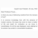 Belçim Bilgin Instagram – WHY WAR?
Source; UNESCO 
https://en.unesco.org/courier/may-1985/why-war-letter-albert-einstein-sigmund-freud
#ceasefirenow🇵🇸
