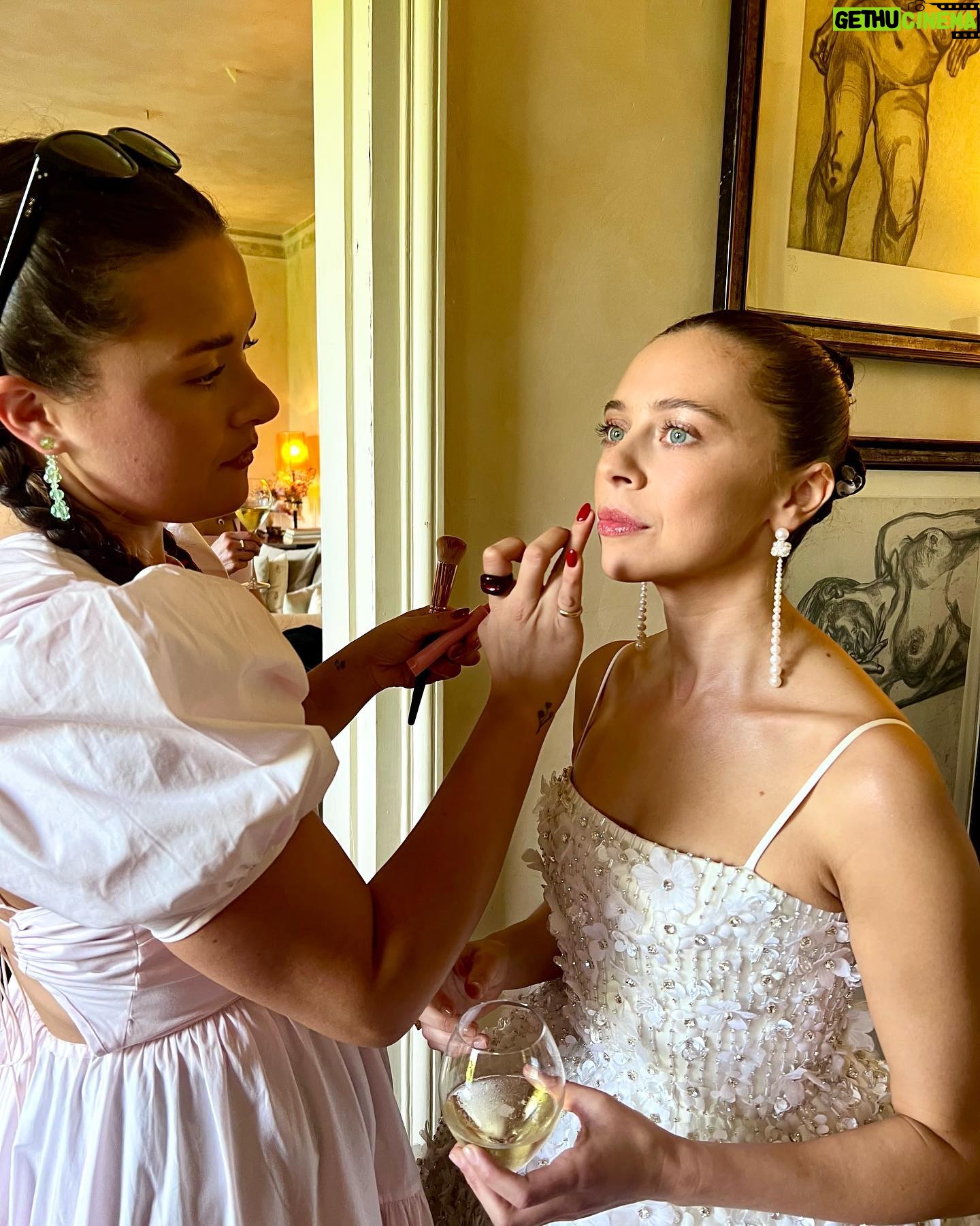 Bel Powley Instagram - ❣️ thank you @celiaburtonmakeup for being my bestie, my bridesmaid, the boss of glam for the whole wedding, and my makeup artist! You did an unreal job, I’m in awe of you and I love you! ❣️ @marcusrfrancis for flying all the way over to London and doing my hair so beautifully, and my mum’s (who was THRILLED) and @lolaboothby ❣️ Thank you @charlottetilbury for providing gorgeous makeup for us and MUA for my pink ladies 🩷🩷 Thank you @111skin @thelightsalon @lioncommunications @180healthclub @blinkbrowbar @guendalinatheskinsculpter for the wedding prep wow I felt the glow! ❣️ Every single photo I have put up and in @voguemagazine is by the legend that is @jamesdkelly THANK YOU JAMES!!!!!!!