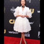 Bel Powley Instagram - 🩶🤍 @chanelofficial haute couture for the Critics Choice Awards last night 🤍🩶 Felt like the luckiest girl!!!!! Thank you @chanelofficial 💋 Dream team @chercoulter @celiaburtonmakeup @marcusrfrancis bisous!!!