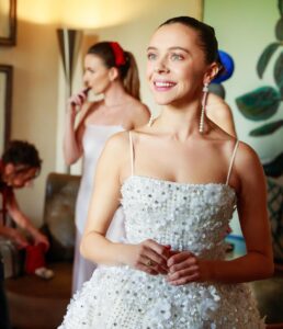 Bel Powley Instagram - 💘 and - thank you @miumiu for making all my dreams come true 💘 I have never felt so beautiful and so completely myself as I did in my wedding dress!! THANK YOU to the one and only @chercoulter for being on this journey with me, I love you! And the whole team @miumiu especially @veesback @ismaelefurlan and Natalia Wrigley - the design process of this dress was an incredible experience, and one I shall never forget 💖