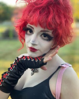 Bella Higginbotham Instagram - Meet Vicki. She’s an 800-year old ghost who speaks with a French accent. You can find her this fall at a local haunted house. HMU by me 💋👻🏚️🎃#scareactor #hauntedhouse #ghost #halloween #makeupartist #scarymakeup