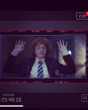 Bella Higginbotham Instagram - Behind the scenes of THAT episode = three Nadines, green screens, fake blood, and other fun stuff!!! #chucky #nadinechucky #nadine @syfy @usa_network @chuckyisreal