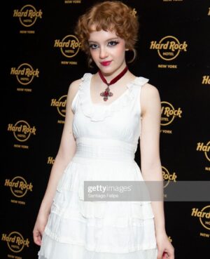 Bella Higginbotham Instagram - What a trip…!!! I am sooo grateful to @hardrockhotelnyc   @afauniverse   @barbiealynwoods for the amazing premiere party, to the awesome @syfy team for my first @newyorkcomiccon ever (which was fantastic!!), and always and forever to @realdonmancini for creating all of it, especially Nadine. THANK YOU 
♥️🎉⭐️💥😝♥️ 
White dress:: vintage 90s from my mom
Black dress:: thrifted in Vancouver
Boots:: @demonia.shoes 
Hair   makeup   styling:: me