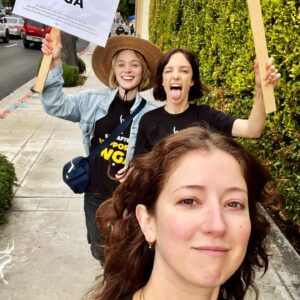 Bella Heathcote Instagram - I stand (and squat) with the WGA