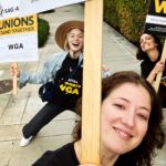 Bella Heathcote Instagram - I stand (and squat) with the WGA