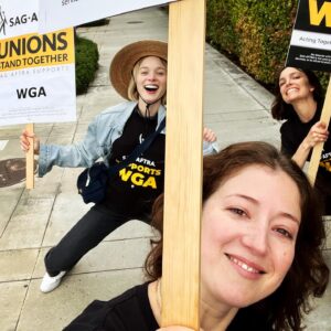 Bella Heathcote Instagram - I stand (and squat) with the WGA
