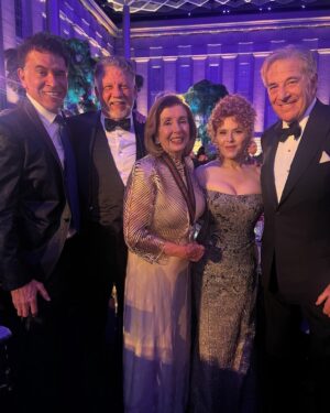 Bernadette Peters Instagram - Brian Stokes Mitchell , Tom Sorce, Nancy Pelosi and her wonderful husband Paul and myself after she received the Lincoln Medal which I was so proud to present to her