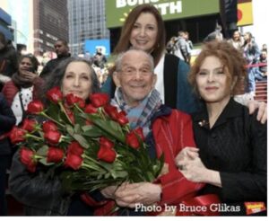 Bernadette Peters Instagram - Happy Birthday Dear Joel. 🎈🎈🎈🎈 it was a joy to surprise you with my friends Bebe Neuwirth and Donna Murphy on your 90th in Times Square 💗💗💗💗

Photo by Bruce Glikas /  @bruglikas / @broadwaybruce_