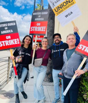 Beth Dover Instagram - Unions, friends, and family stand together. #wgastrong @wgawest @wgaeast @sagaftra @directorsguild