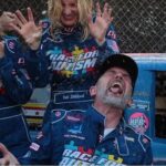 Beth Littleford Instagram – #TBT Being doused in champagne (actually, Sparkling Apple Cider… even stickier) after the #RaceforAutism. Yep, drove a race car. In an actual race. Terrifying.