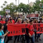 Beth Littleford Instagram – On the front lines of the #takebacktheworkplace march through Hollywood this morning.