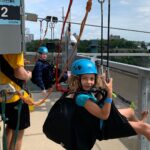 Beth Littleford Instagram – Zip lining at Niagara Falls. Getting the little one hooked on adrenaline early.