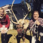 Beth Littleford Instagram - Back together with my #DogWithABlog husband @regan.burns shooting a #ChristmasMovie. Also in the cast: a real live reindeer!